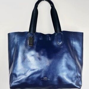 Coach Hologram Derby Tote Metallic Blue F59388